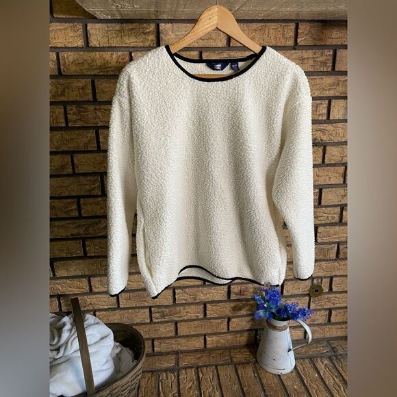 ‎Lands end white sherpa sweat shirt - Picture 1 of 7